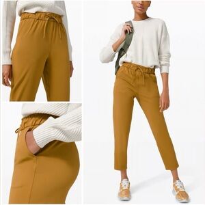 Lululemon Spiced Bronze High-Waist Cropped Pants – Elastic Waist – Size 4